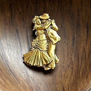 Vintage Signed MFA Victorian Couple Dancing Brooch Pin
